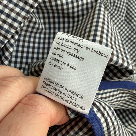 Pret Pour Partir Checkered Transitional Cotton Jacket Oversized Asymmetric Sz38 - Picture 5 of 8